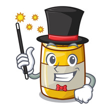 Magician Homemade Mustard Sauce In Cartoon Bottle