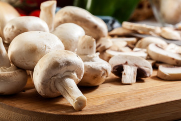 Wall Mural - Fresh white mushrooms