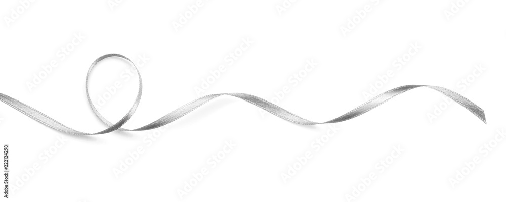 Silver ribbon on white background