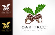 Oak tree logo. Acorn  vector.