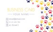 pet advertising business card templates. Place for text. veterinary clinic and zoo shop. grooming. paw ornament