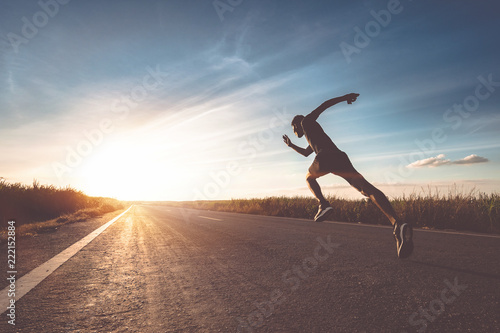 Fotomural The man with runner on the street be running for exercise.