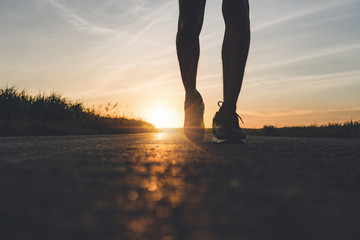 walk on street, exercise walking concept.