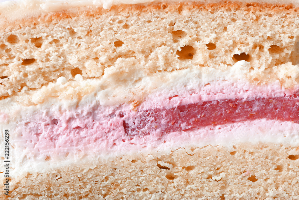 Piece of delicious cake, closeup