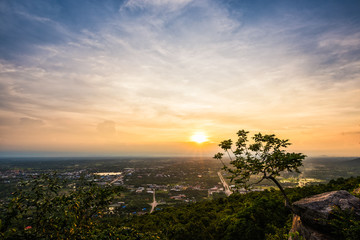 Canvas Print - Aerial view landscape from the top of mountain