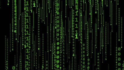 The binary code is zero and one. The program code. Matrix cyberspace.
