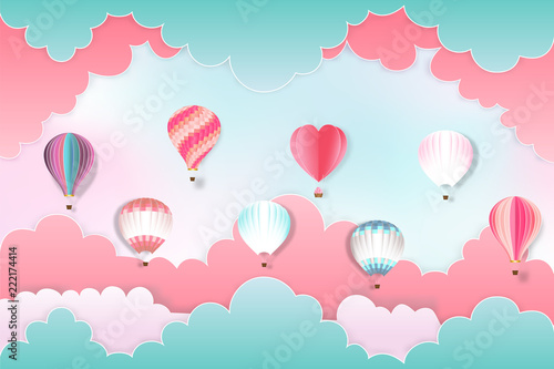 kolorowy-goracego-powietrza-balony-na-pastelowym-nieba-tle-jako-projekt-papierowa