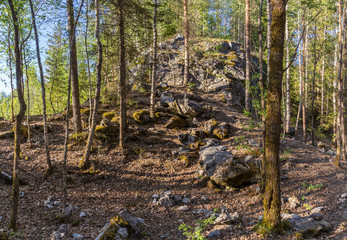 Wall Mural - Catechumen's second cliff in Ruskeala Park