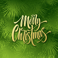 Wall Mural - Merry Christmas hand drawn lettering