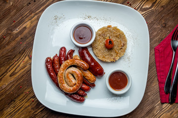 Sticker - assorted sausages with sauces