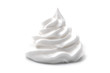 Swirl of Whipped Cream on a White Background