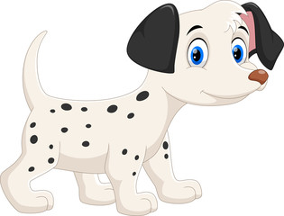 Wall Mural - Cute happy dalmatian dog cartoon