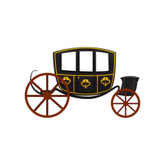 Poster - Retro carriage, wagon for traveling, antique vehicle vector Illustration on a white background