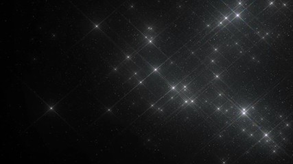 Wall Mural - Beautiful Floating Silver Dust Particles and Flares on Black Background in Slow Motion. Looped 3d Animation. Dynamic Wind Particles Flying In The Air Seamless. 4k Ultra HD 3840x2160