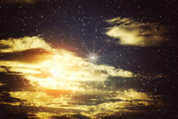 cloudy sky with stars