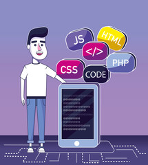 Software programmer cartoon