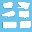 © krisana - Vector set of stickers of speech bubbles. Blank empty white speech bubbles