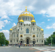 Anchor Square and the St. Nicholas Naval Cathedral in Kronstadt, St. Petersburg, Russia