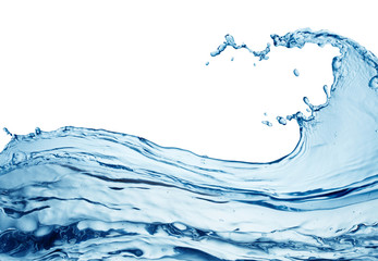 Wall Mural - Water wave on white background