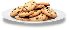 Plate Of Chocolate Chip Cookies