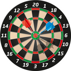 vector graphic dart mit zwei pfeilen