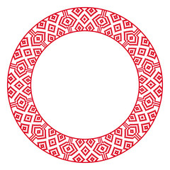 Wall Mural - Traditional ethnic round geometric embroidered pattern