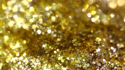 Sticker - Glitter golden sparkles background. Gold glitter dust backdrop. Holiday background. 4K UHD video 3840x2160