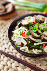 Sticker -  Easy Asian Mushroom Soup - Shiitake mushrooms, Enoki, King trumpet mushroom and  Eringi Asian cuisine  healthy broth.