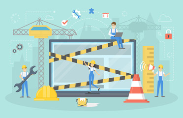 Wall Mural - website under construction page. work in progress.