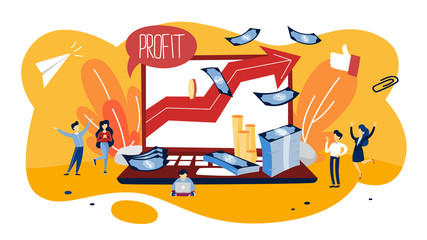 Wall Mural - Profit concept illustration. Idea of growth and improvement.