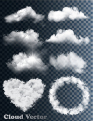 Aufkleber - Transparent set of cloud vectors