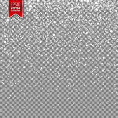 Aufkleber - Snow with snowflakes. Winter background for Christmas or New Year holidays. Falling snow effect. Frost storm, snowfall, ice.
