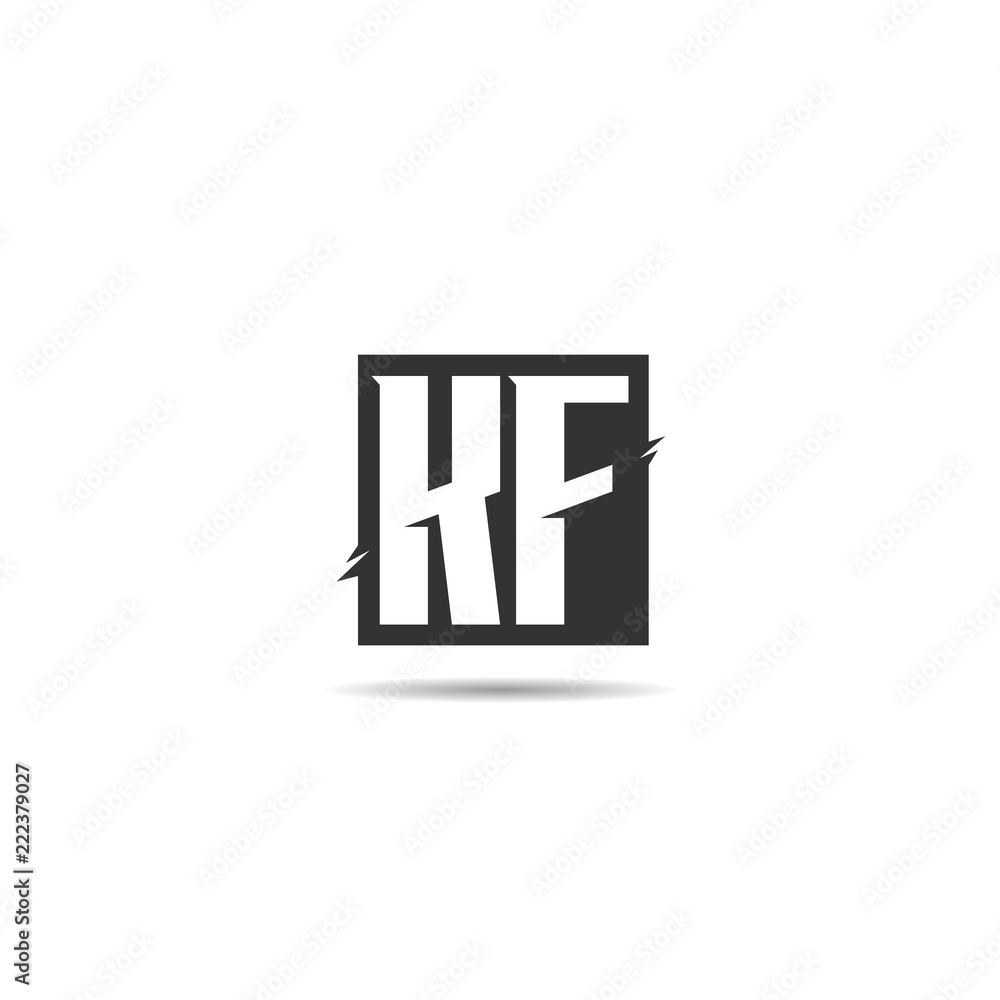 Initial Letter KF Logo Template Design Stock Vector | Adobe Stock
