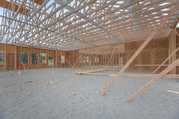 Wall Mural - Wide angle view of a construction yard