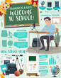 Back to school student study and education poster