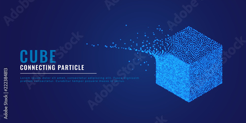 3d cube particle system background Poster Mural XXL