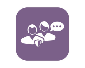 Canvas Print - shield person avatar figure silhouette profile image vector icon logo