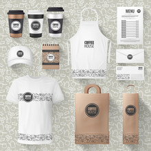 Vector Cafe Merchandise Or Coffee Items Mockups