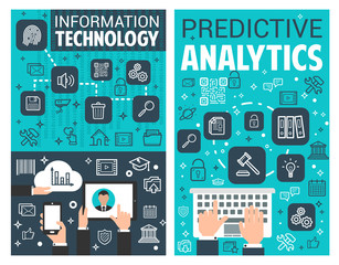Poster - Internet information technology vector posters
