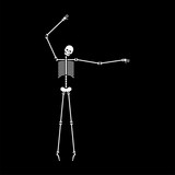 Fototapeta Konie - Skeleton dance isolated. Skull and bone dances. Vector illustration.