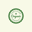 Certified organic product stamp emblem ilustration