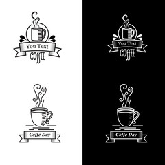 Canvas Print - Hand drawn logo design elements for cafe decoration and shop advertising. Vector vintage illustration