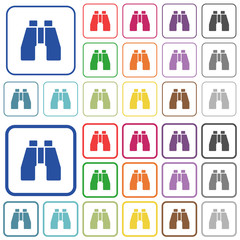 Poster - Binoculars outlined flat color icons