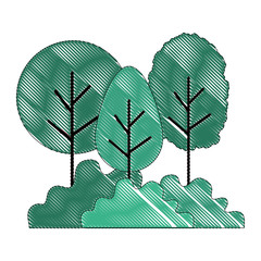 Sticker - forest landscape scene icon