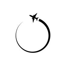 Plane Circle Maneuver Logo Icon Design Template Vector