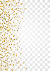 Sticker - Gold stars falling confetti frame isolated on transparent background. Golden abstract pattern Christmas, New Year holiday celebration, festive, party. Glitter explosion. Vector illustration