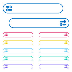 Wall Mural - Toggle switches icons in rounded color menu buttons