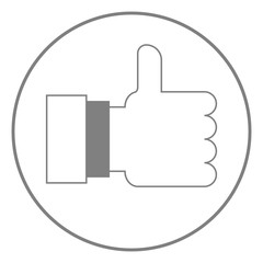 Sticker - LIKE icon. Thumbs up in circle. Vector.