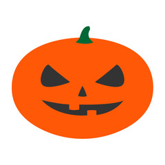 Sticker - Orange Halloween pumpkin. Jack o'lantern silhouette. Vector.