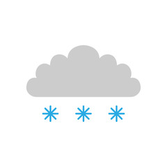 Sticker - SNOWY symbol. CLOUD and SNOWFLAKES. Weather forecast icon. Vector.